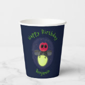 Gobelets En Papier Illustration d'une luciole à éclair mignon (Verso)