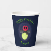 Gobelets En Papier Illustration d'une luciole à éclair mignon (Recto)