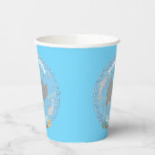 Gobelets En Papier Illustration d'une mignonne raie manta et de bulle (Gauche)