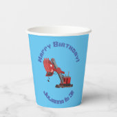 Gobelets En Papier Illustration d'une pelle à vapeur rouge mou (Verso)