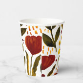 Gobelets En Papier Illustration florale botanique d'orange brûlé (Droite)