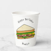 Gobelets En Papier Illustration Sandwich (Verso)