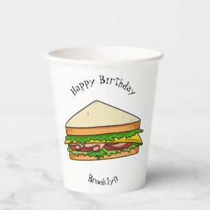 Gobelets En Papier Illustration Sandwich