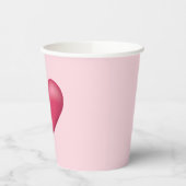Gobelets En Papier Illustration Simple Du Coeur Rose Sur Le Rose Clai (Gauche)