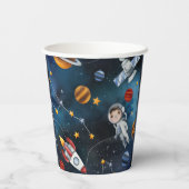 Gobelets En Papier Illustration spatiale personnalisée 1er anniversai (Verso)