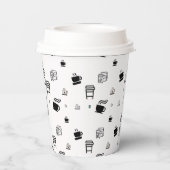 Gobelets En Papier Illustrations de café noir et blanc (Verso)