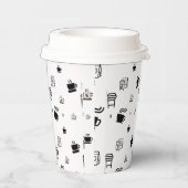 Gobelets En Papier Illustrations de café noir et blanc (Droite)