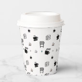 Gobelets En Papier Illustrations de café noir et blanc (Recto)