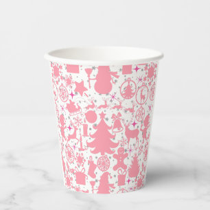 Gobelets En Papier Images de Noël en rose