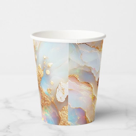 Gobelets En Papier Imaginaire cristal Opal Iridescente Holographique  (Droite)