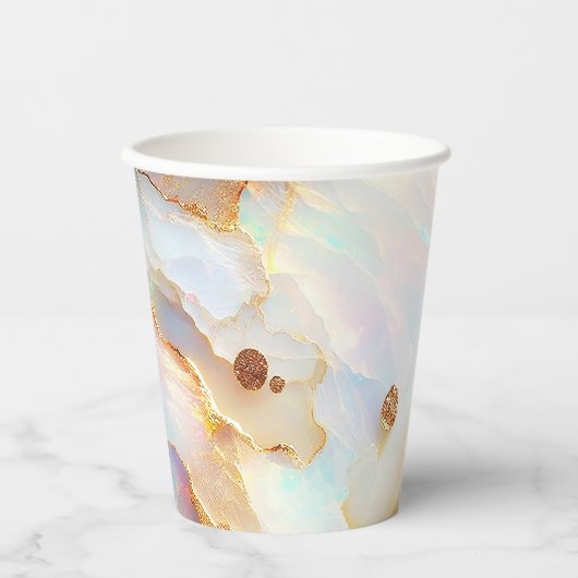 Gobelets En Papier Imaginaire cristal Opal Iridescente Holographique  (Recto)