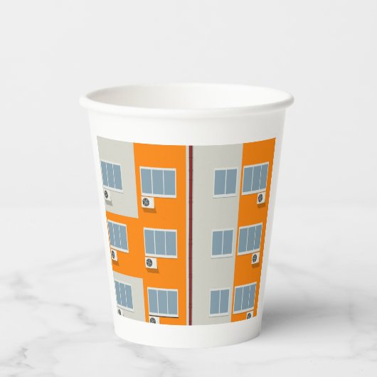 Gobelets En Papier Immeuble moderne avec climatiseurs (Recto)