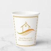 Gobelets En Papier Immobilier Société Gold Open House personnalisable (Verso)