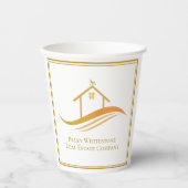 Gobelets En Papier Immobilier Société Gold Open House personnalisable (Recto)