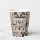 Gobelets En Papier Impression Animal Serpent Taupe Anniversaire (Recto)