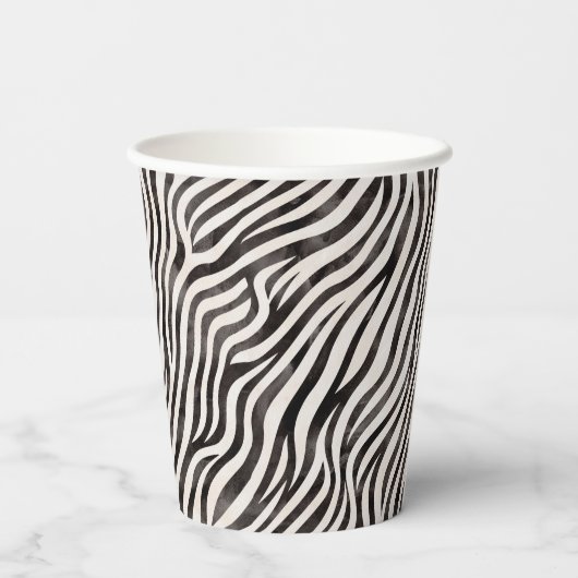 Gobelets En Papier Impression Animale Moderne Mariage Blanc & Noir  (Verso)