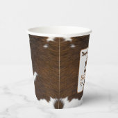 Gobelets En Papier Impression Animale Stampede De Bovins Marron Anniv (Droite)