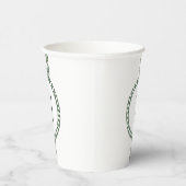 Gobelets En Papier Impression botanique verte et blanche sur bloc (Droite)