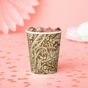 Gobelets En Papier Impression d'art floral vintage Arcadia de William