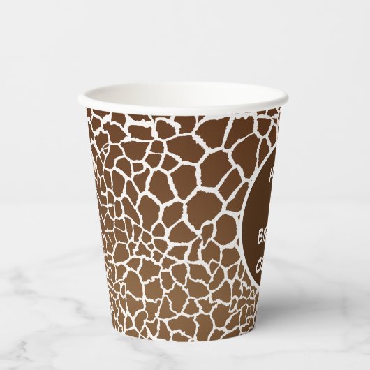 Gobelets En Papier Impression de girafe (Recto)