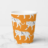 Gobelets En Papier Impression de tigre orange (Recto)