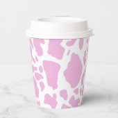 Gobelets En Papier Impression de vache rose (Verso)