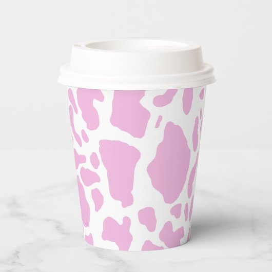 Gobelets En Papier Impression de vache rose (Verso)