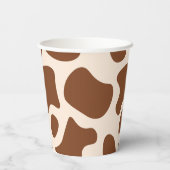 Gobelets En Papier Impression de vache rose et Brown (Verso)