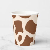 Gobelets En Papier Impression de vache rose et Brown (Recto)