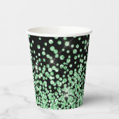 Gobelets En Papier Impression parties scintillant verte teinte de con (Gauche)