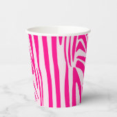 Gobelets En Papier Impression zèbre rose (Gauche)