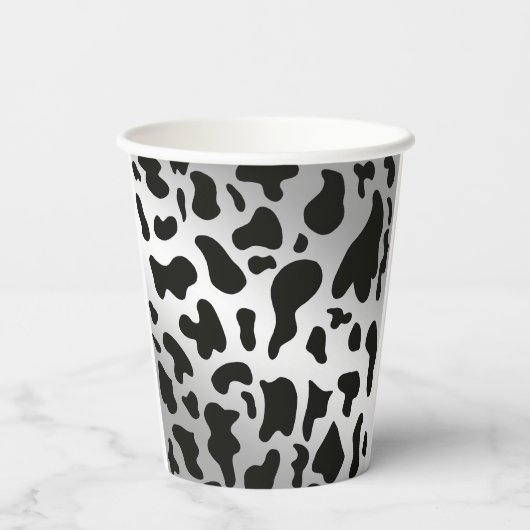 Gobelets En Papier Imprimantes de vache noire, Argent & Or Horseshoe (Verso)