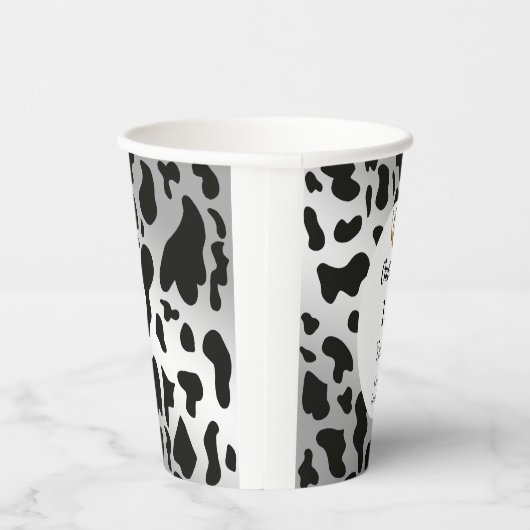 Gobelets En Papier Imprimantes de vache noire, Argent & Or Horseshoe  (Droite)