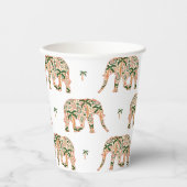 Gobelets En Papier Indian Floral Paisley Ornate Elephants (Recto)