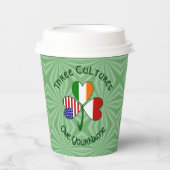 Gobelets En Papier Indonesian Irish USA Shamrock Personalize Text (Recto)