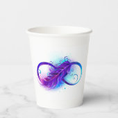 Gobelets En Papier Infinity with purple feather (Verso)
