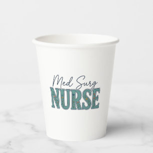 Gobelets En Papier Infirmière en médecine chirurgicale dessin floral 