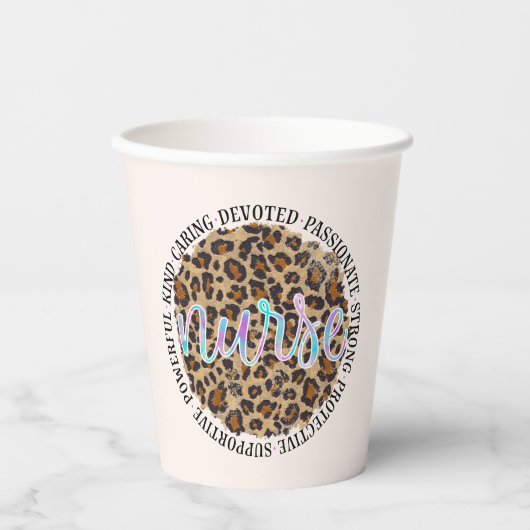 Gobelets En Papier "Infirmière" et traits inspirants - Empreinte de l (Recto)