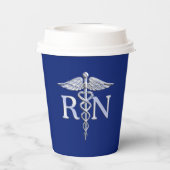 Gobelets En Papier Infirmière inscrite RN Caduceus Design (Verso)