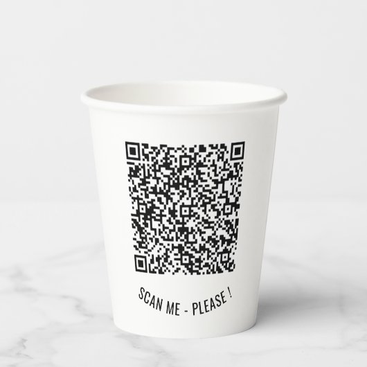 Gobelets En Papier Info code QR Coupes de papier texte - Choisir les (Verso)