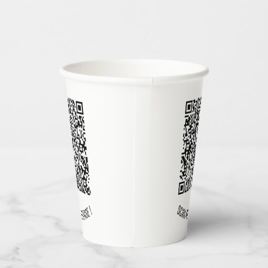Gobelets En Papier Info code QR Coupes de papier texte - Choisir les  (Droite)