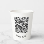 Gobelets En Papier Info code QR Coupes de papier texte - Choisir les  (Recto)