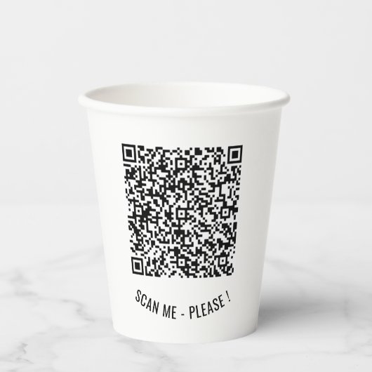 Gobelets En Papier Info code QR Coupes de papier texte - Choisir les  (Recto)