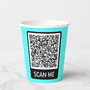 Gobelets En Papier Informations d'analyse de code QR personnalisées v