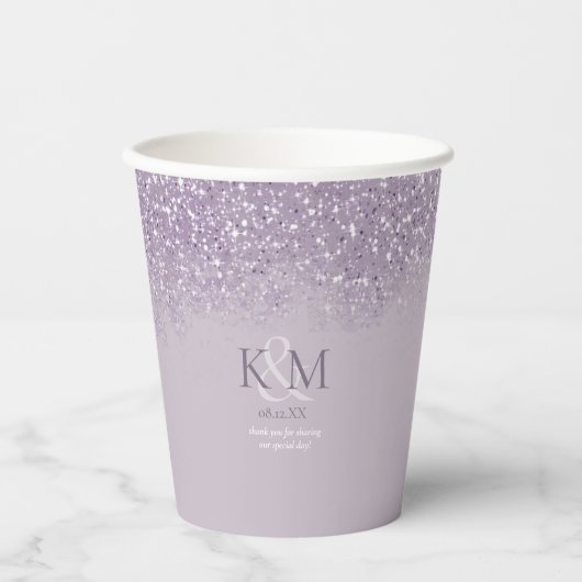 Gobelets En Papier Initiales du Mariage d'éclaboussures ID889 majuscu (Recto)