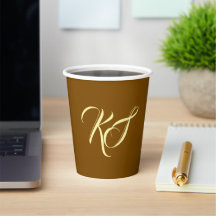 Initiales personnalisées brun élégant monogramme m