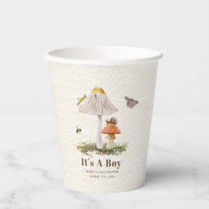 Gobelets En Papier Insectes Champignons Bois Baby shower naturel