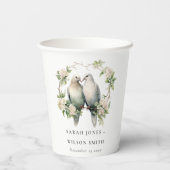 Gobelets En Papier Inséparables romantiques mignons Mariage de couron (Verso)