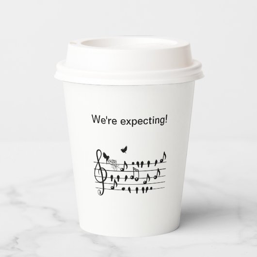 Gobelets En Papier inséparables, s'attendant à un ajout à la famille (Verso)