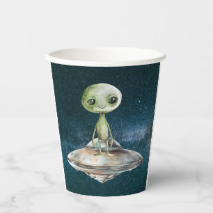 Gobelets En Papier Invasion Alien Espace extra-atmosphérique Annivers